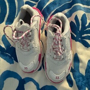 Size 33 women pink/white platform shoes 100% authentic Balenciagas